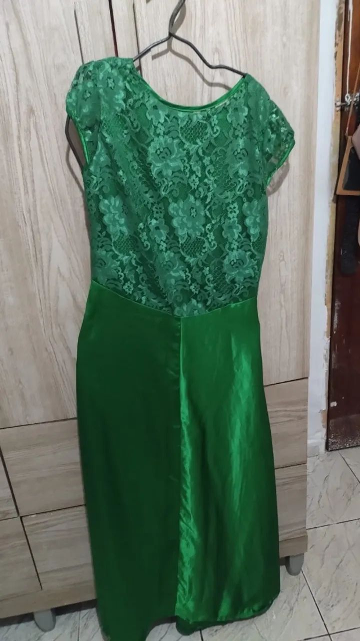Vestido de cetim longo para festa - Foto 2