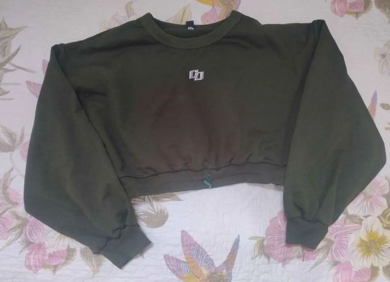Cropped Moletom Colcci Verde Militar 