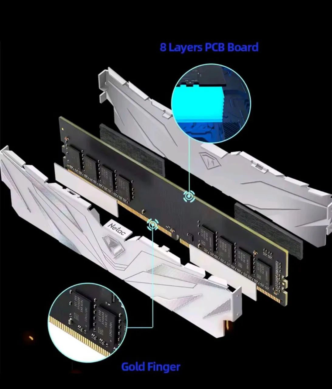 MEMÓRIA NETAC DDR4 16GB 2x8, CL16. PRODUTO NOVO, LACRADO. - Foto 3