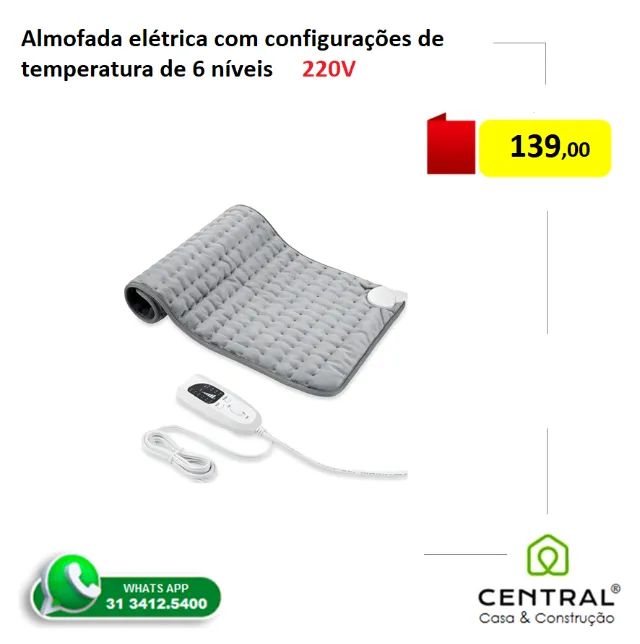 Almofada elétrica com configurações de temperatura de 6 níveis  220V