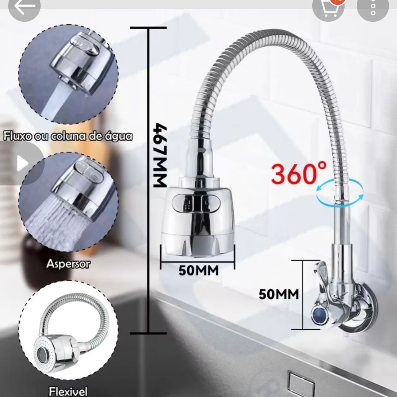 Torneira de Cozinha -  Nova nunca usada - Foto 3