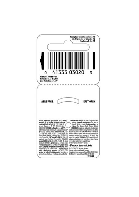 PILHA 312 APARELHO AUDITIVO DURACELL COM 6 PILHAS - Foto 2