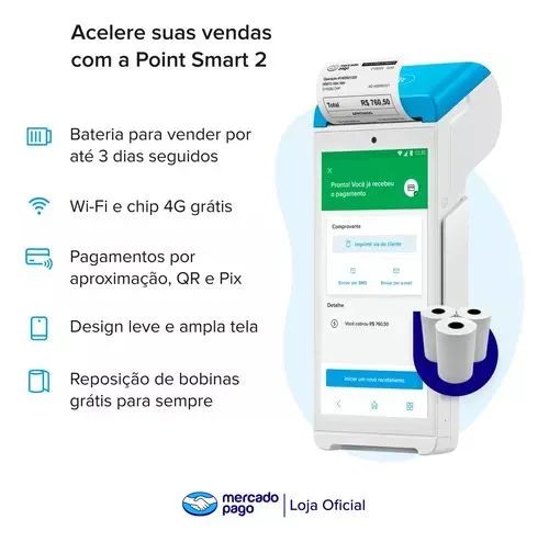 Máquina de cartão de crédito Point Smart 2 Novas - Entrega Grátis e no mesmo dia - Foto 3