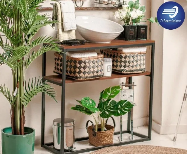 Oferta Aparador Industrial De Aço - Castanho/Preto