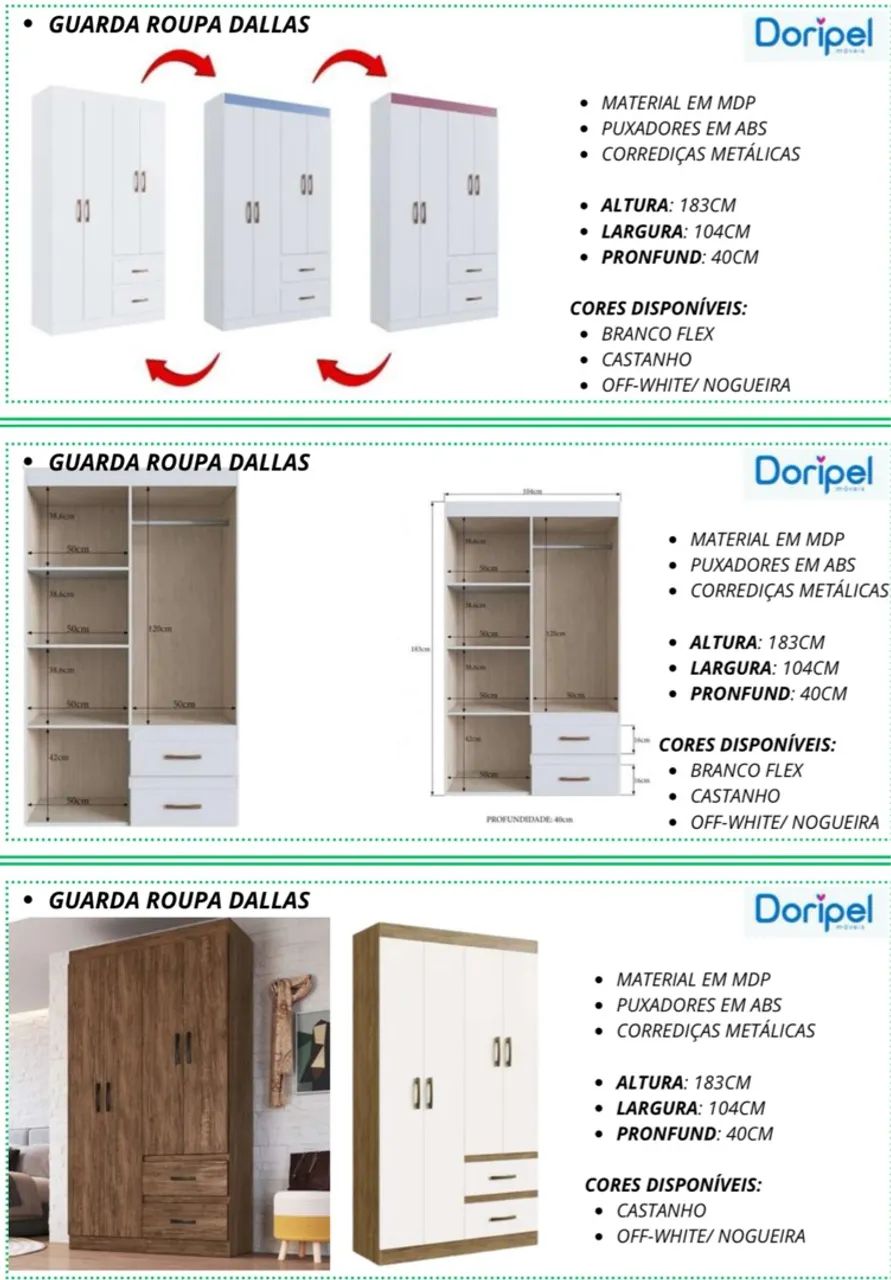 GUARDA ROUPA DALLAS - R$ 670,00  - Foto 4