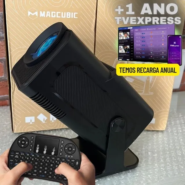 Super Combo Projetor HY320 Android 11 WIFI6 390 ANSI + Teclado + Plano