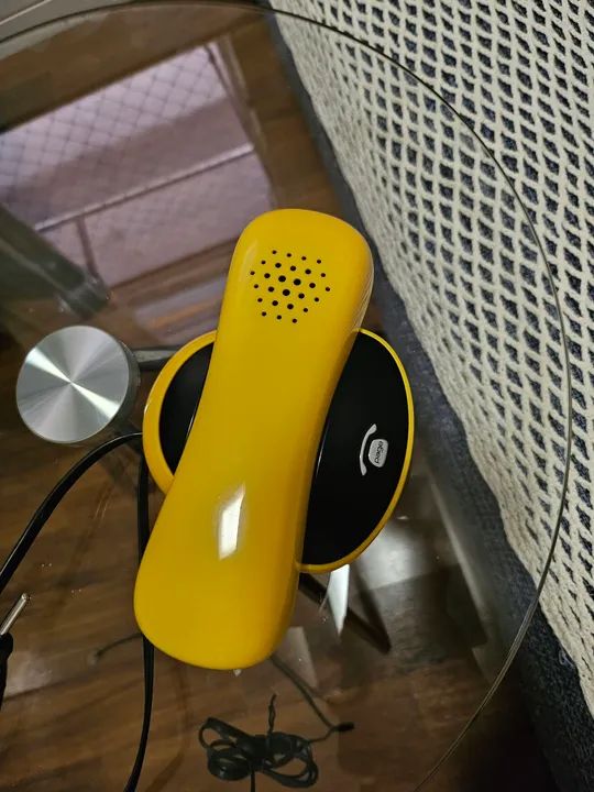 Telefone Fixo Vintage Intelbras Icon Amarelo sem fio - Pouco usado - Foto 6