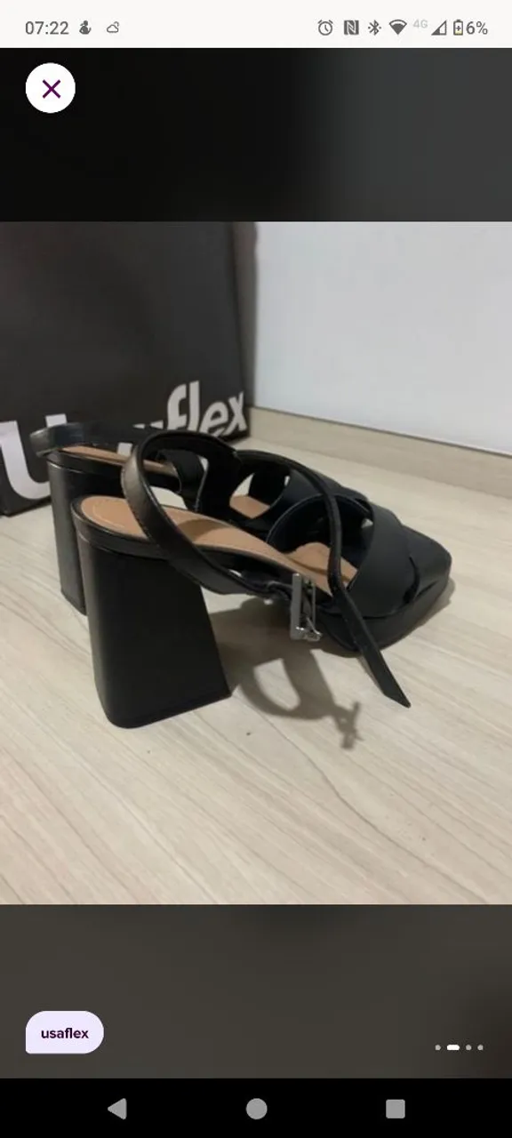 Sandália plataforma preta 37