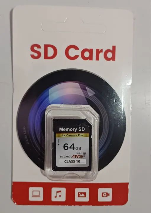 CARTÃO DE MEMÓRIA SD PRA CÂMERAS DE 64 GB 