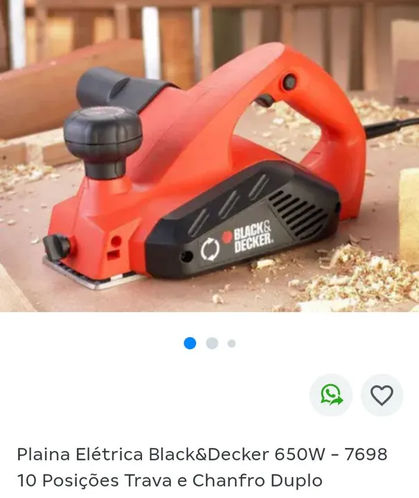 Plaina Elétrica Black&Decker 650W - 7698