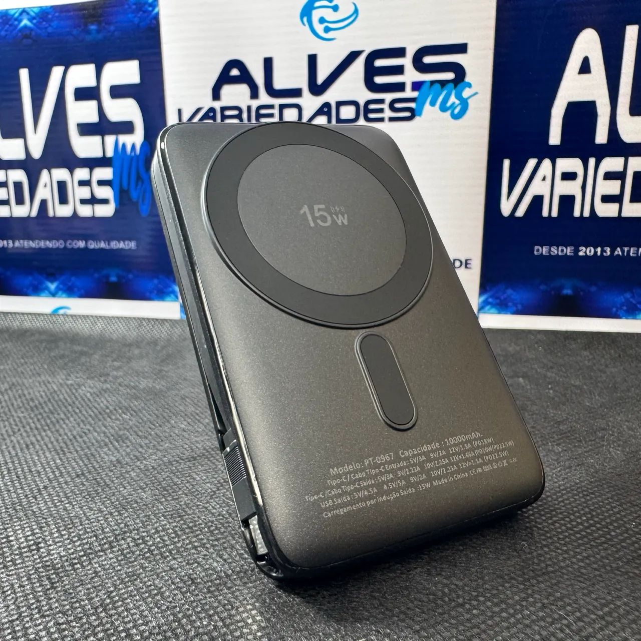 Carregador Portátil turbo 22.5W Power Bank 10000mAh Com MagSafe PT-0967 - Foto 6