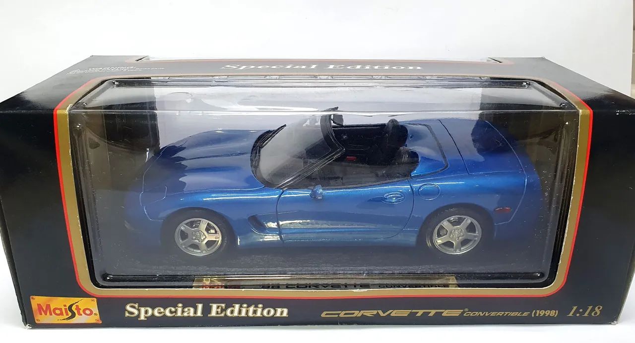 ミニカー UT CHEVROLET CORVETTE 1998 1/18 1:18 Miniatura Corvette Conversível 1998 Maisto carrinho coleção
