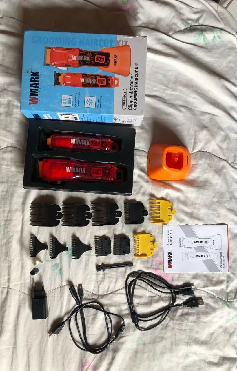 Máquina para barbeiro profissional - Kit Wmark Ng604 - Foto 2