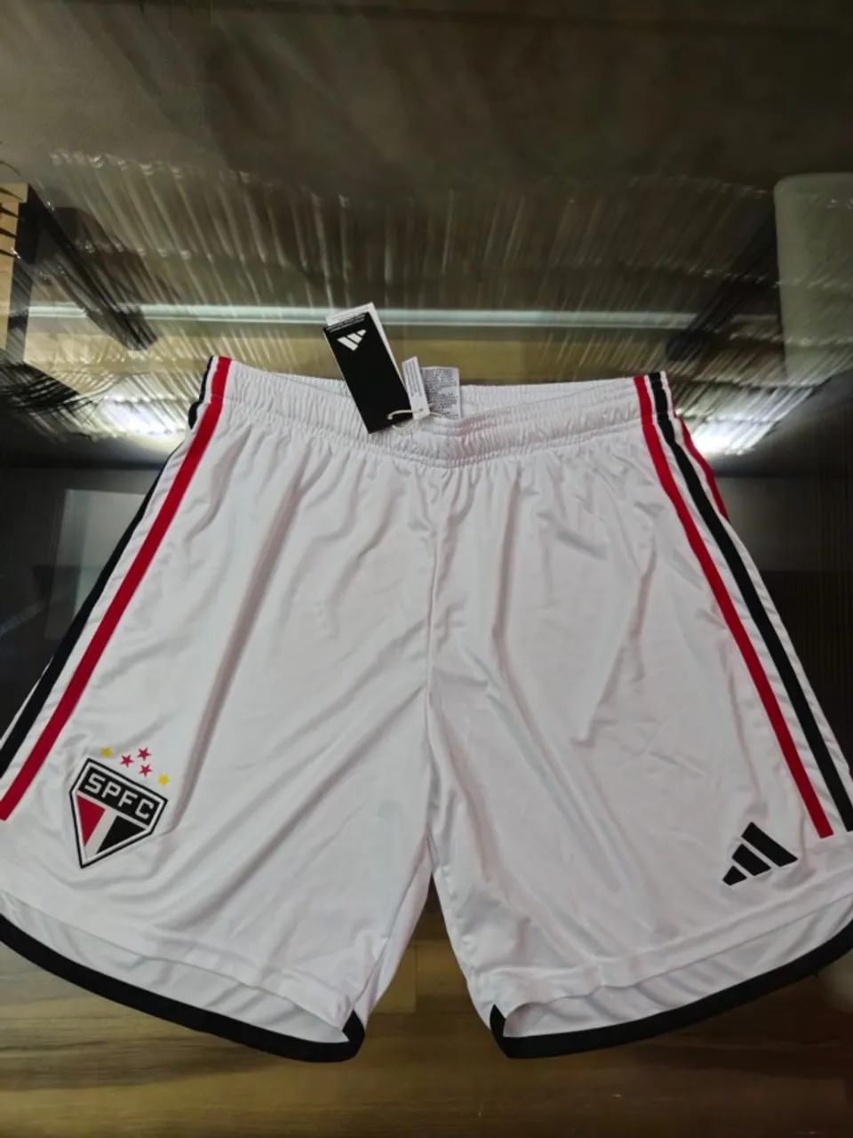 Short São Paulo adidas jogo Preto e Branco