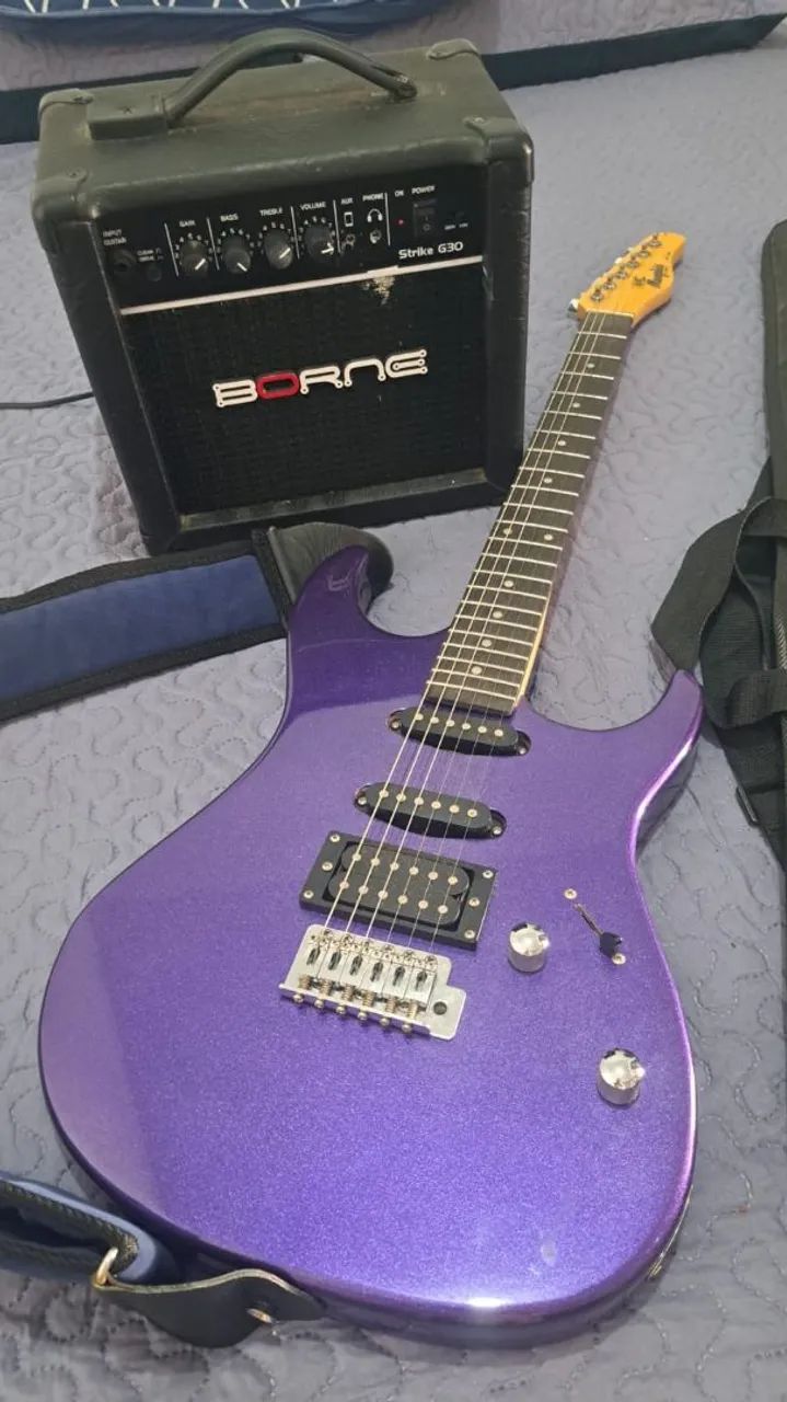 Guitarra Tagima TW 510 roxa + Amplificador Bourne Strike G30 - Foto 2