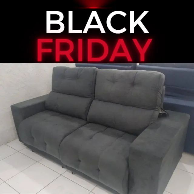 sofa retratil 3 lugares suede novo
