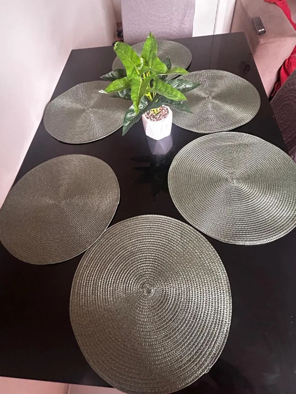 Kit 6 Jogo Americano Redondo Sousplat Supla Mesa Posta