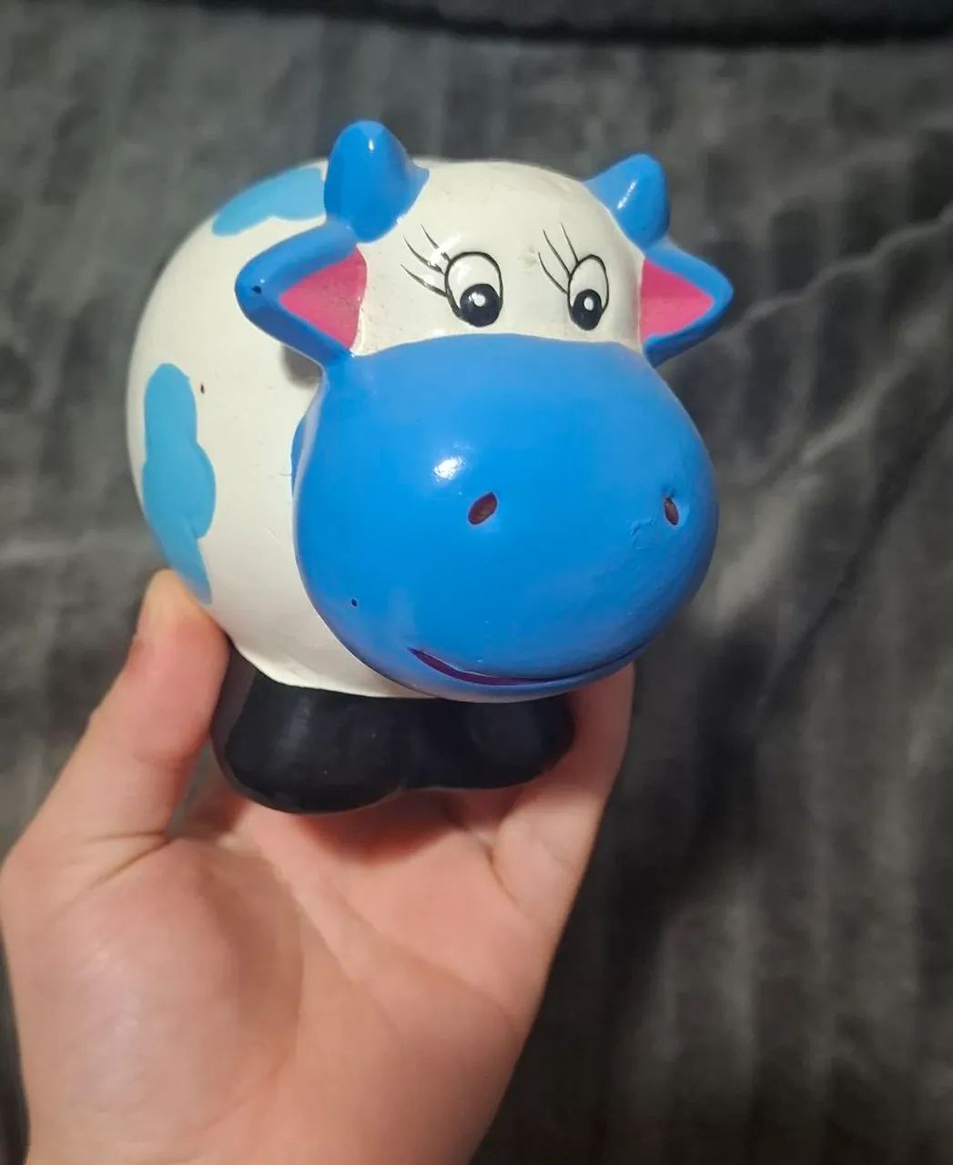 cofrinho de vaca azul