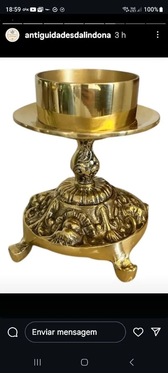 Castiçal  de metal. - Foto 4