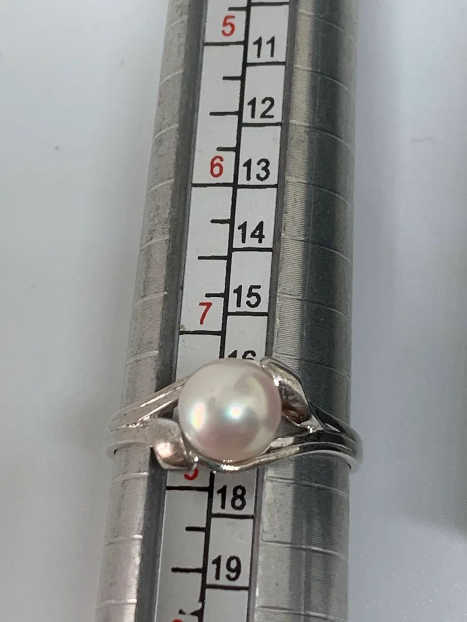 anel de prata com pérola aro 16 - Foto 4