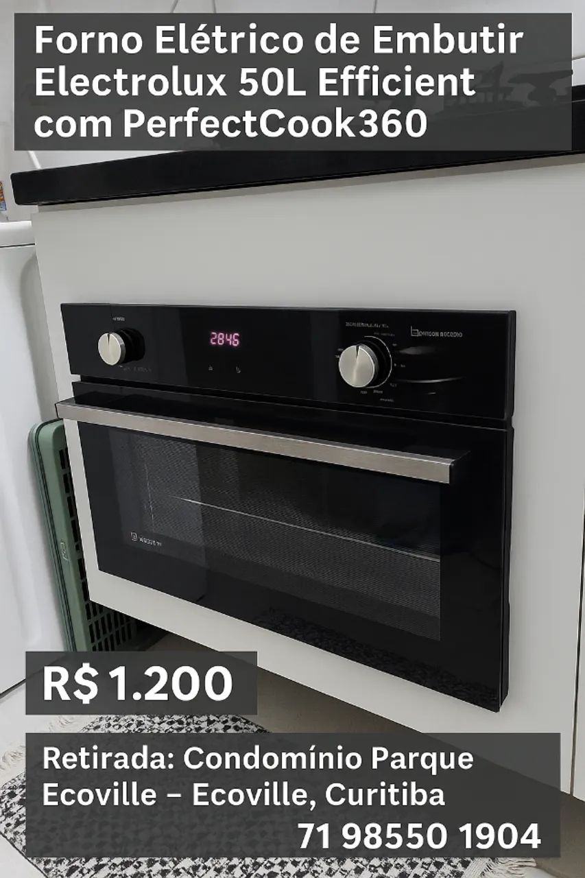 Forno de Embutir Elétrico Electrolux 50L Efficient com PerfectCook360 - Excelente Estado!