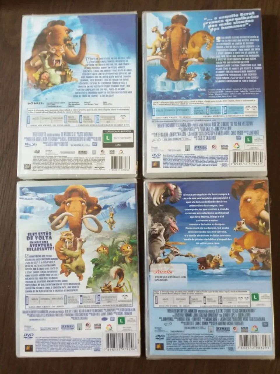COLEÇÃO DVD'S A ERA DO GELO 1, 2, 3 E 4 - NOVOS LACRADOS - CDs