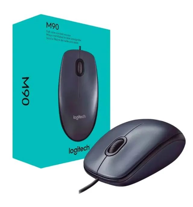 Mouse Logitech M90 Óptico Preto Usb Com Fio Original