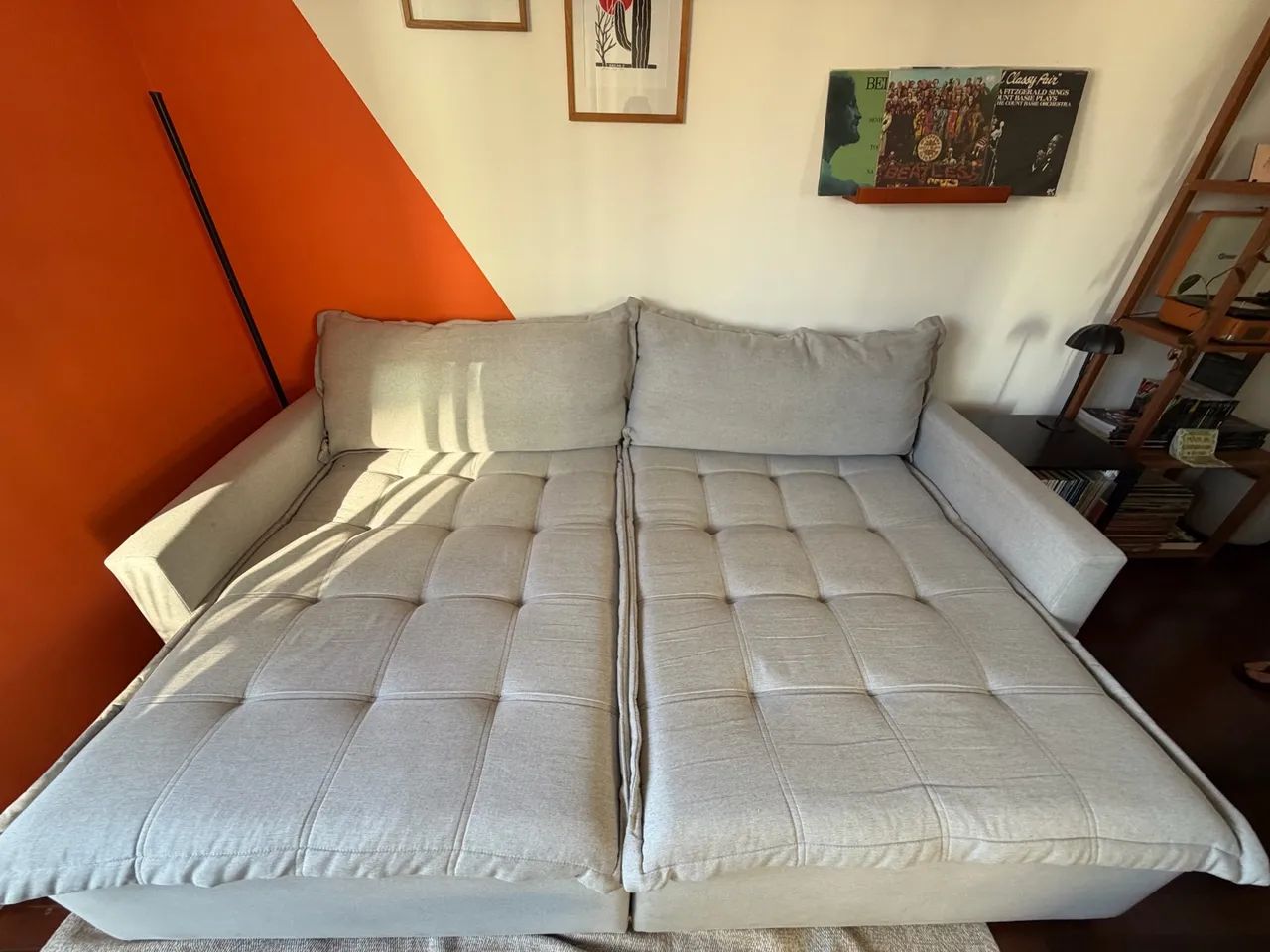 Sofá-cama para Sala de Estar - Cinza  - Foto 4