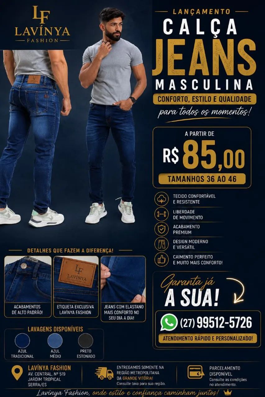 Calça jeans masculina 
