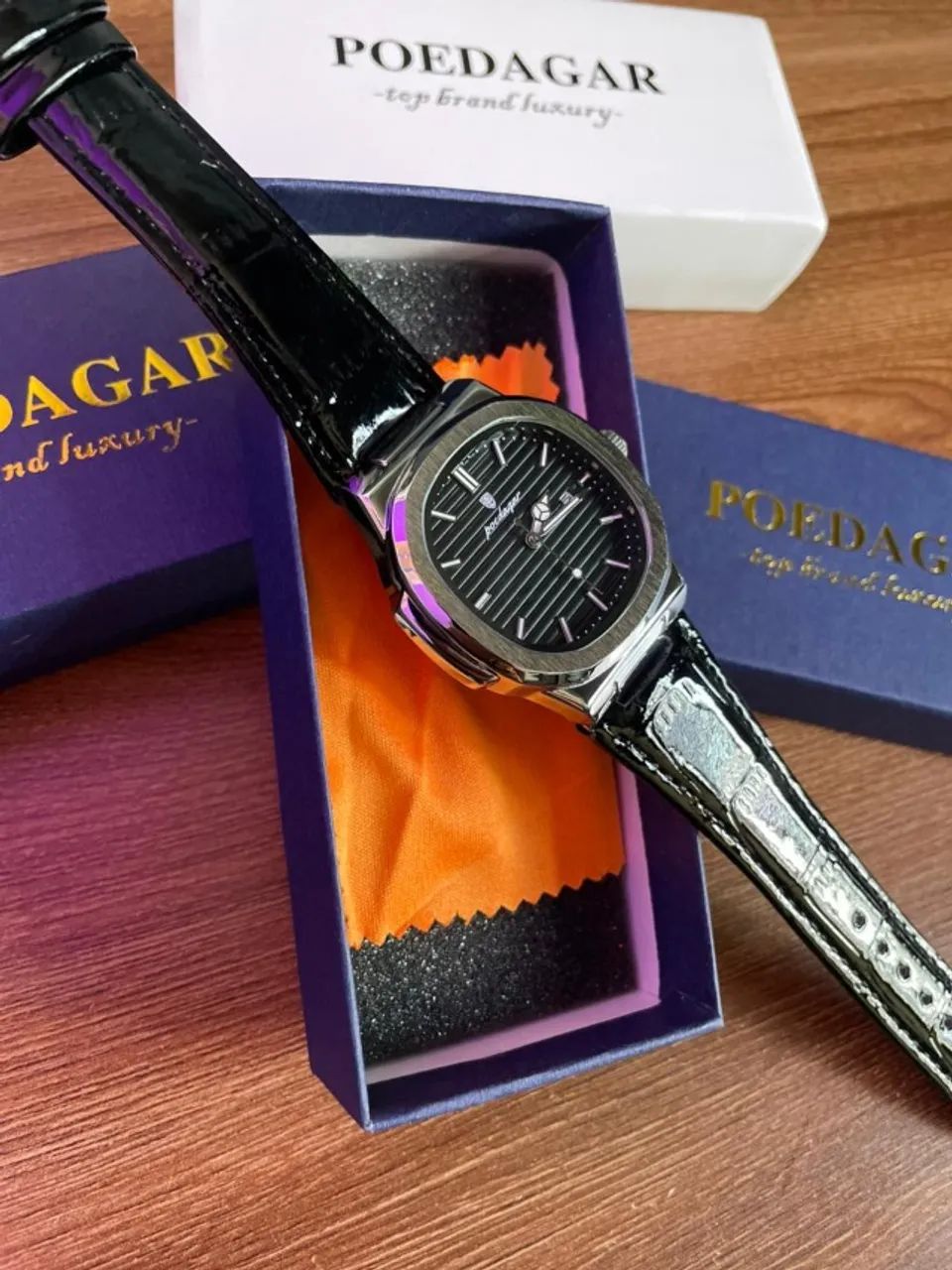 Relógio elegante Deluxe Poedagar 613 - Couro