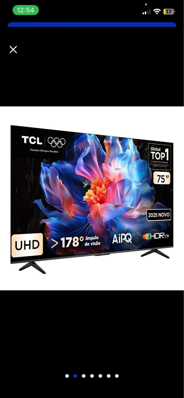 Tv 75 polegadas  só 4 meses de uso 