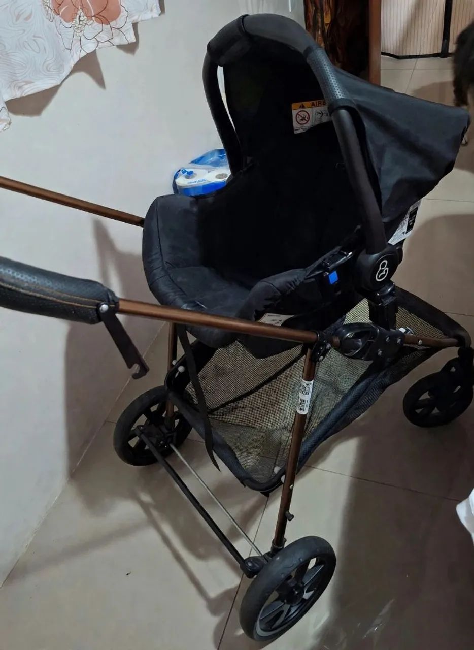 Carrinho bebê/ com bebê conforto Galzerano - Foto 2
