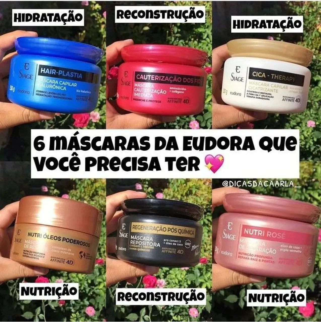 Mascara de tratamento Eudora Siage Cronograma Capilar