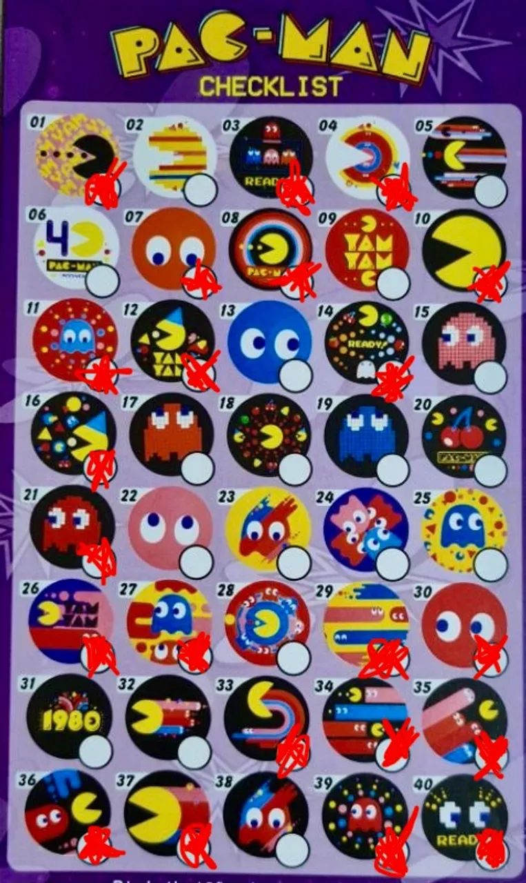 22 tazos de pac man lacrados 