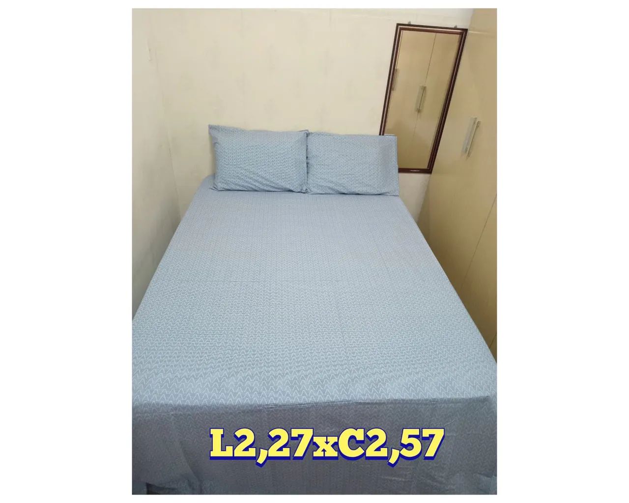 Jogo de Cama  1 Lençol  de  casal com 2 fronhas 98% algodão e  2% poliéster Itaquera - Foto 4