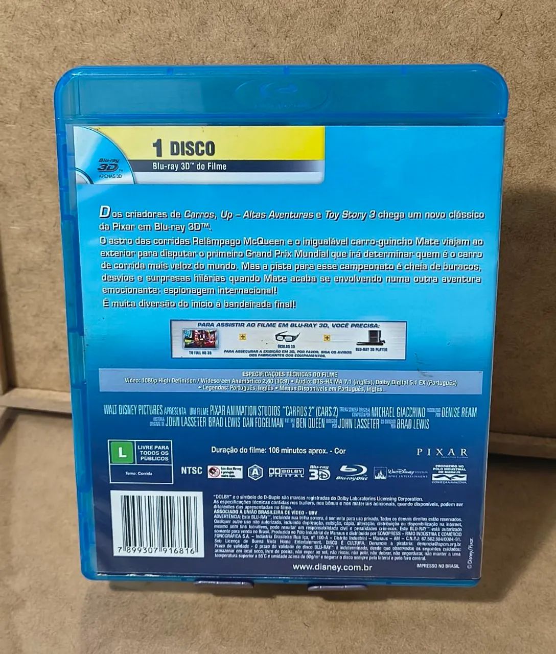 Bluray Carros 2 3D - Foto 2