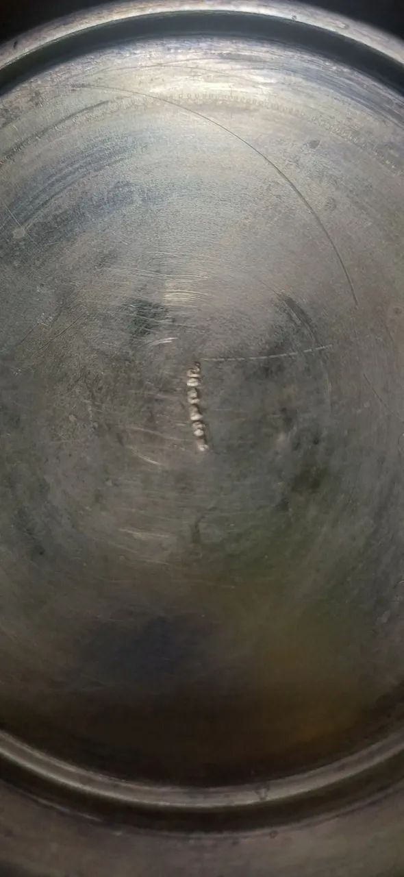 Antigo açucareiro  em prata com vidro azul e colher usado - Foto 4