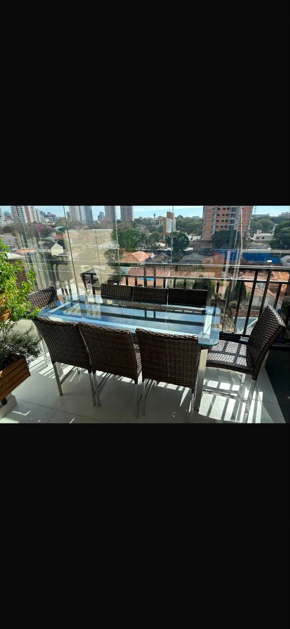  Mesa de Jantar para Área Gourmet com Tampo de Vidro + 8 Cadeiras - Foto 3