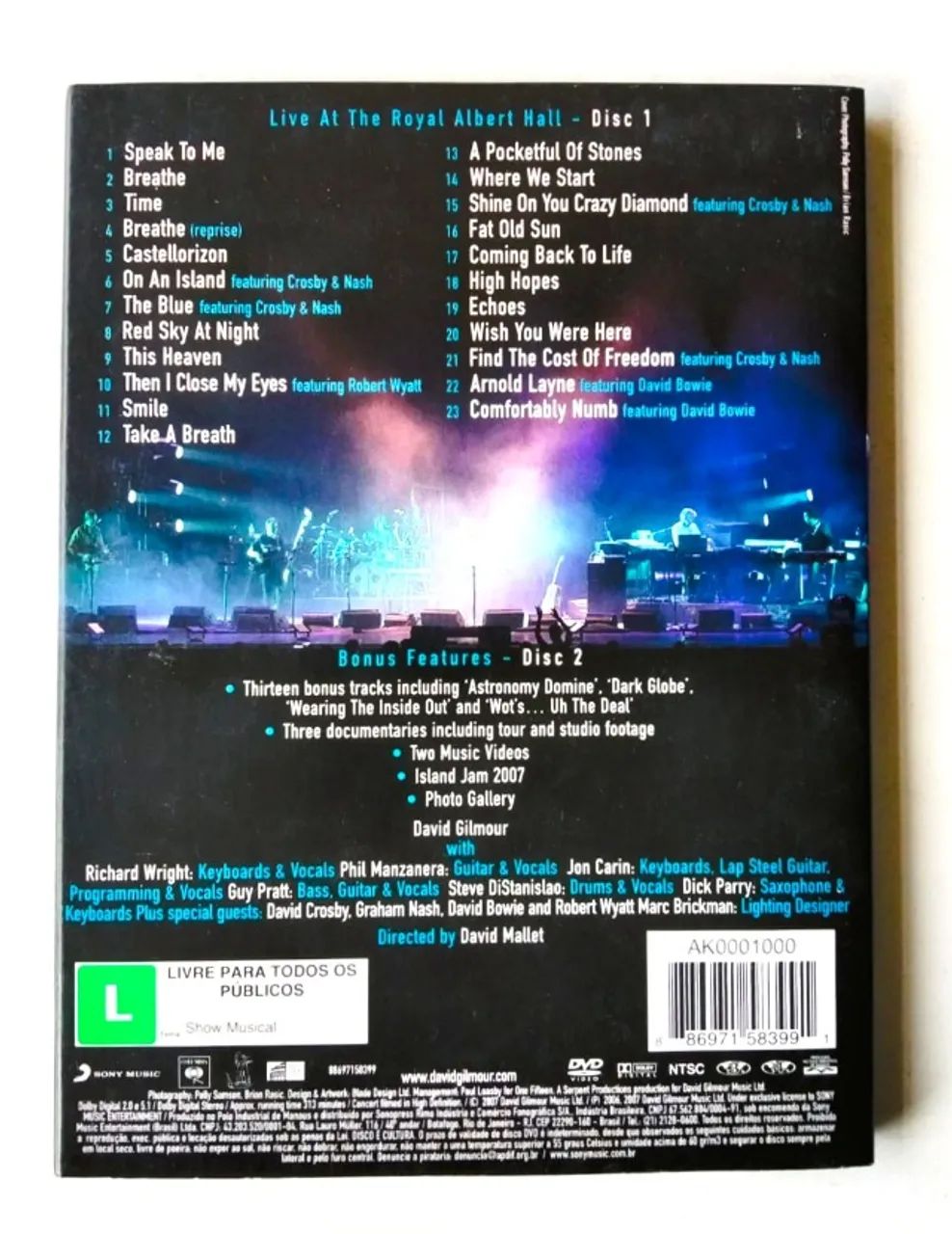 Box DVD Duplo David Gilmour (Digipak com Luva) - Álbum: Remember That Night - 2007  - Foto 4