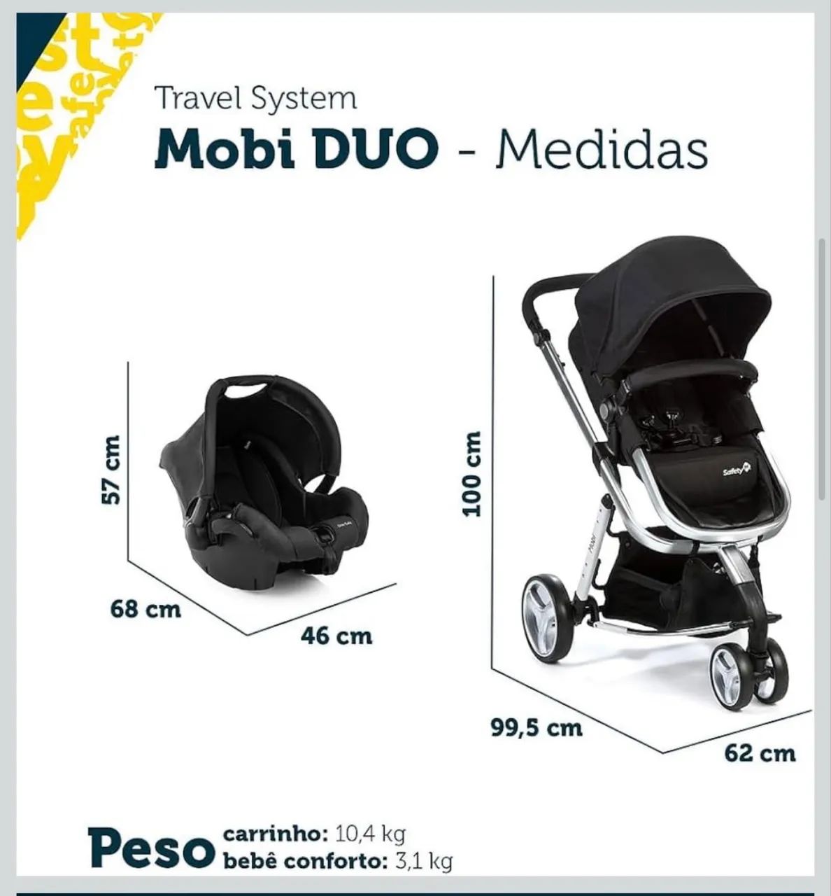 Vende-se carrinho safety first com bebê conforto  - Foto 2