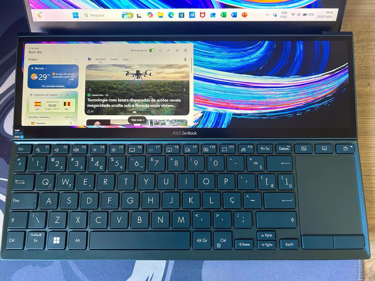 Notebook ASUS ZenBook Duo Full Touch Intel Core i7 11ª 512 SSD