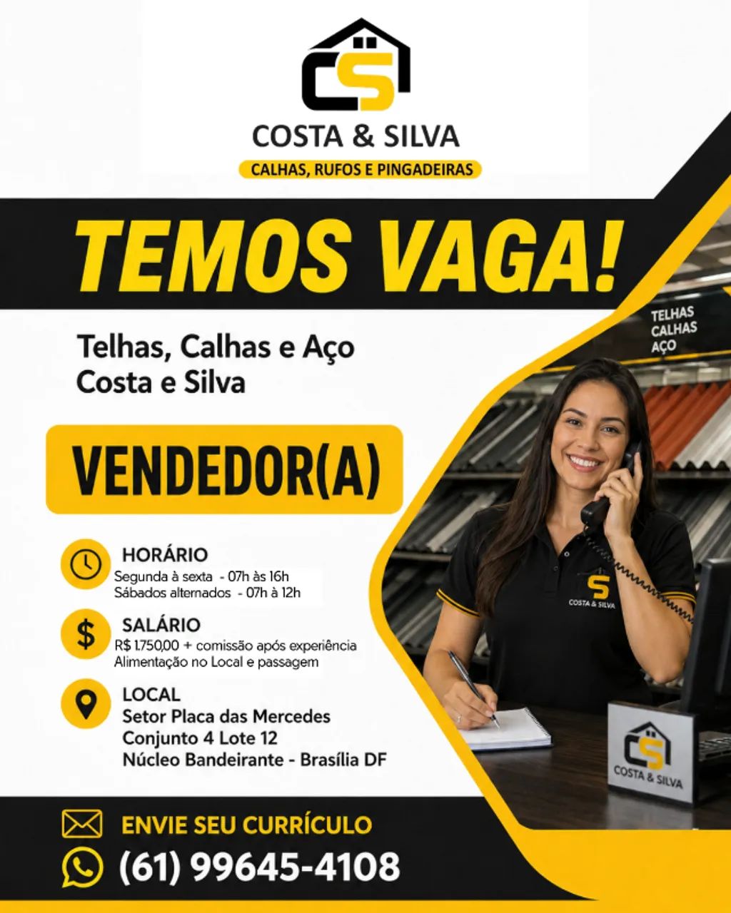 Vaga de emprego - VENDEDOR(A)
