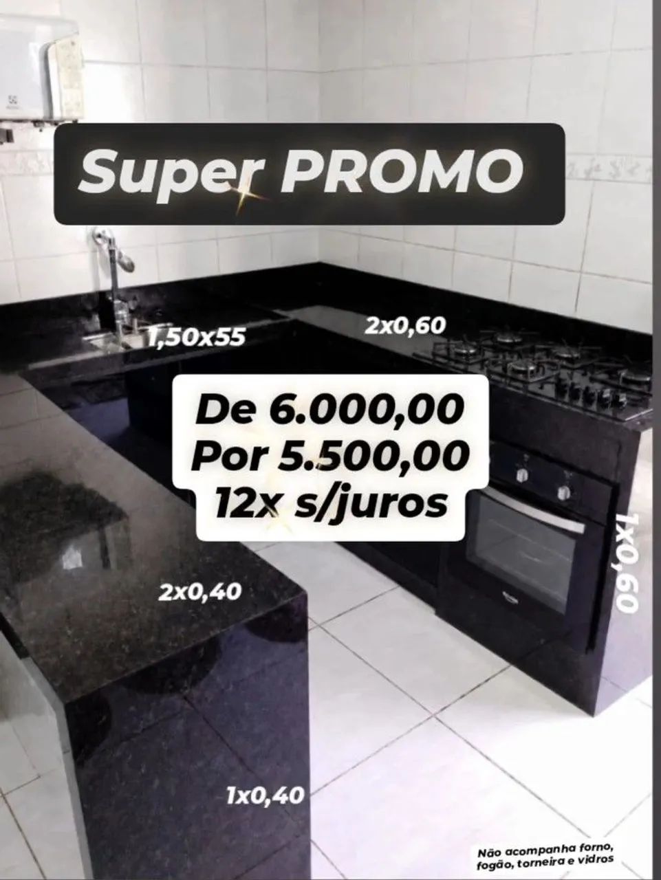 Cozinha em Granito Verde Ubatuba 