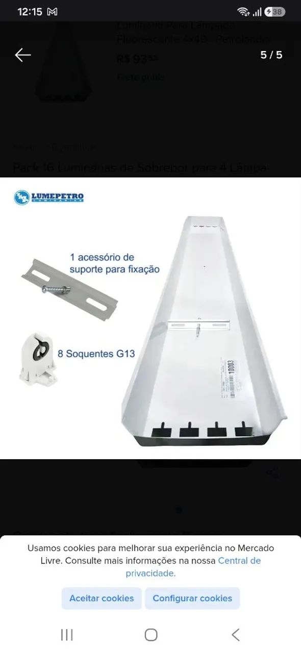 Luminaria de sobrepor 