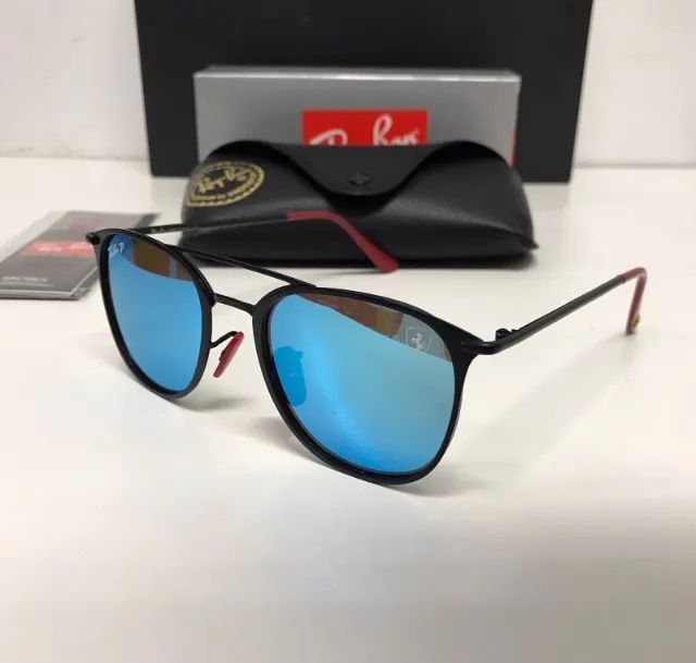 óculos de sol ray ban rb3601 ferrari azul 