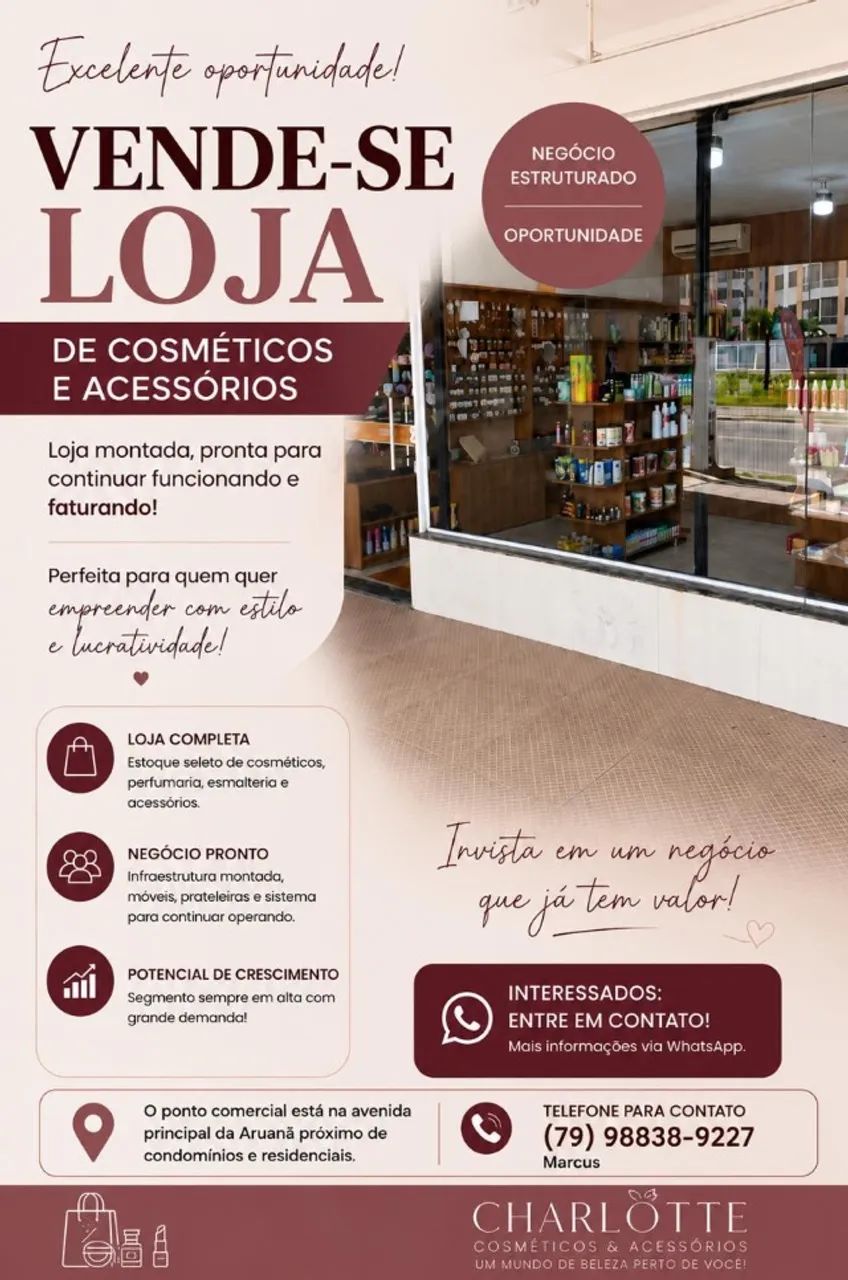 Loja de Cosméticos e Acessórios ARUANA 