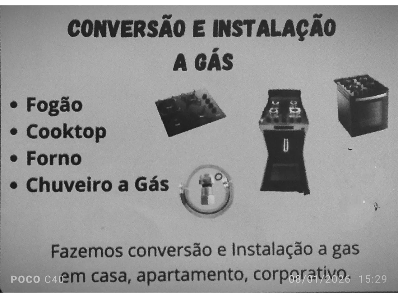 Instalação e conversão de gás GLP e encanado.