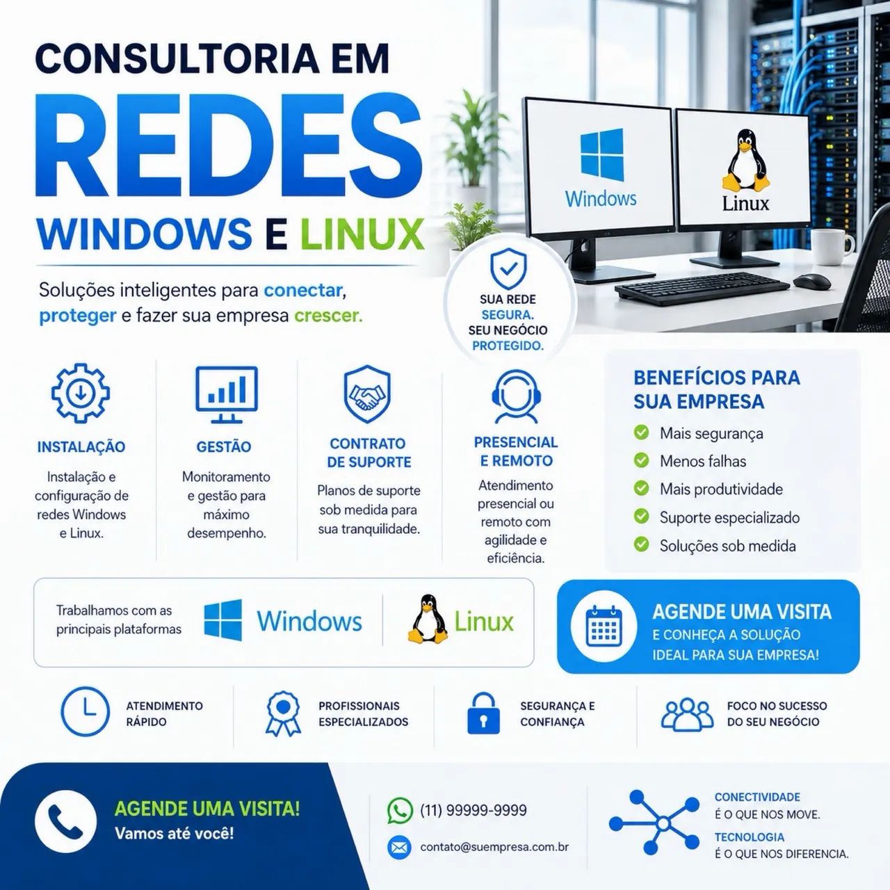 Suporte de TI | Redes Windows e Linux | Servidor | Consultoria em Informática | Empresa
