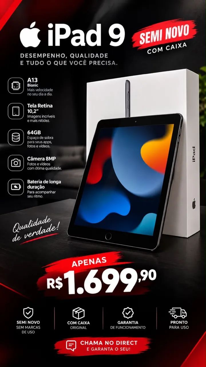 IPAD 9? GERAÇÃO 64GB