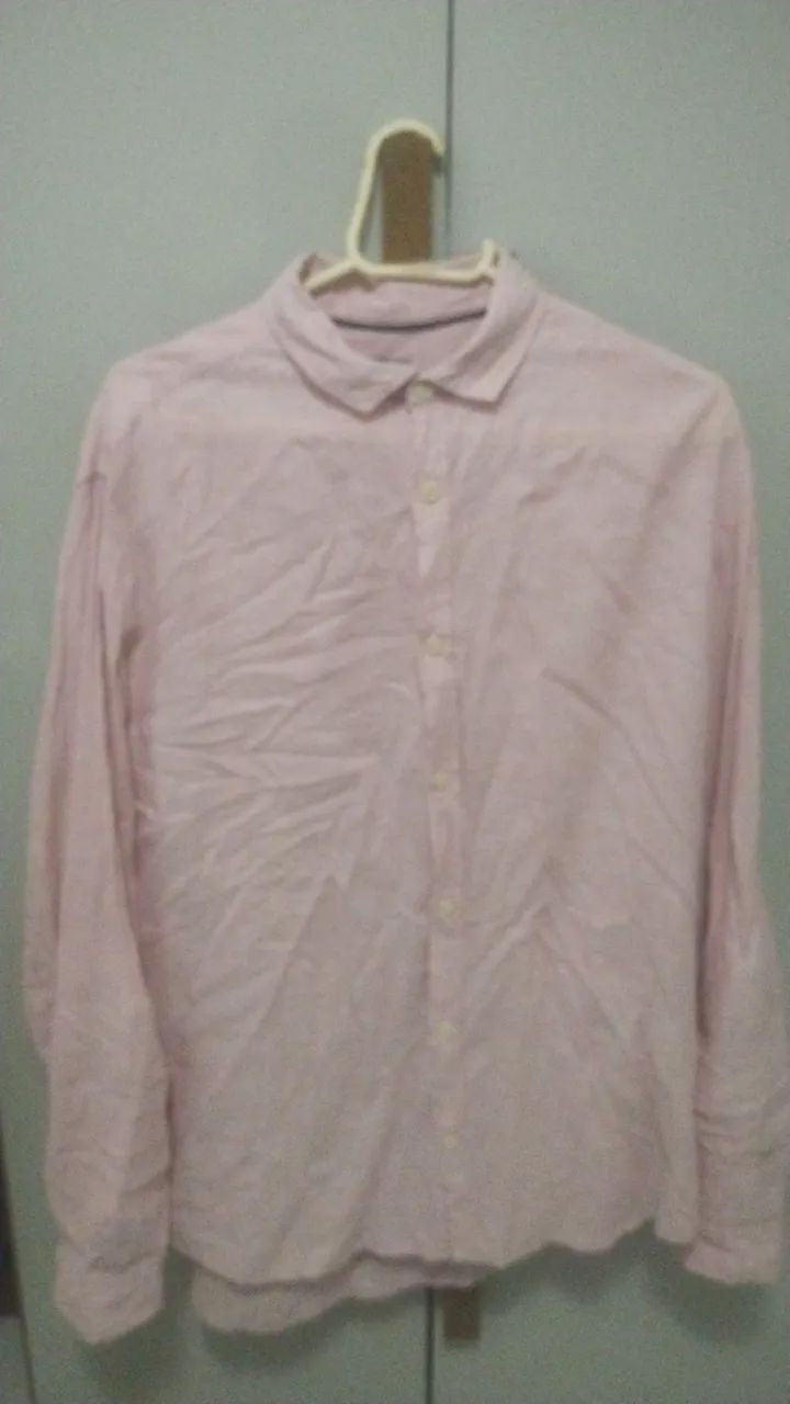 Camisa de linho rosa